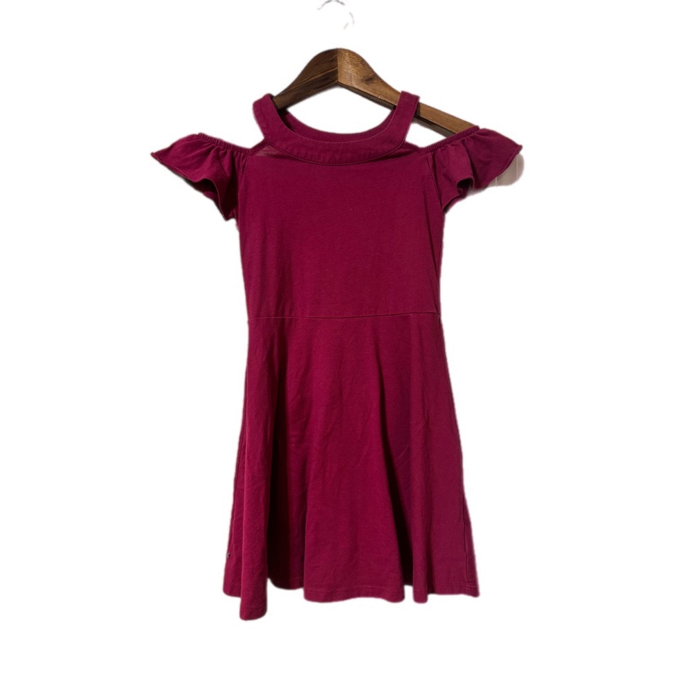 The Children's Place Skater Dress Kids M 7/8 Magenta Excellent Cold‎ Shoulder
